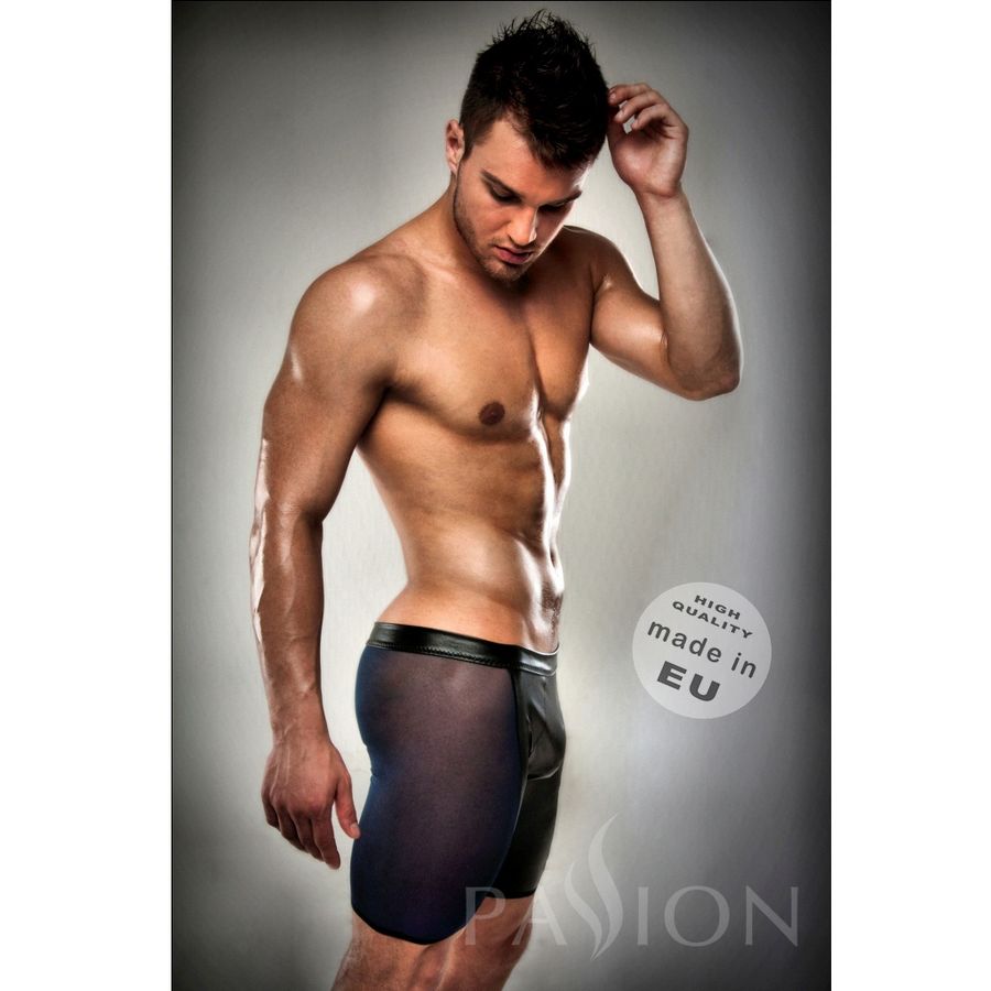 PUGILISTA DE COURO FETICHE PRETO CLEAR POR PASSION MEN LINGERIE. S / M