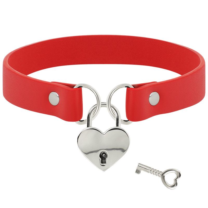 COQUETTE HAND CRAFTED CHOKER KEYS HEART – RED