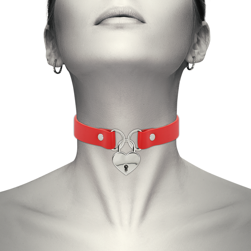 COQUETTE HAND CRAFTED CHOKER KEYS HEART – RED