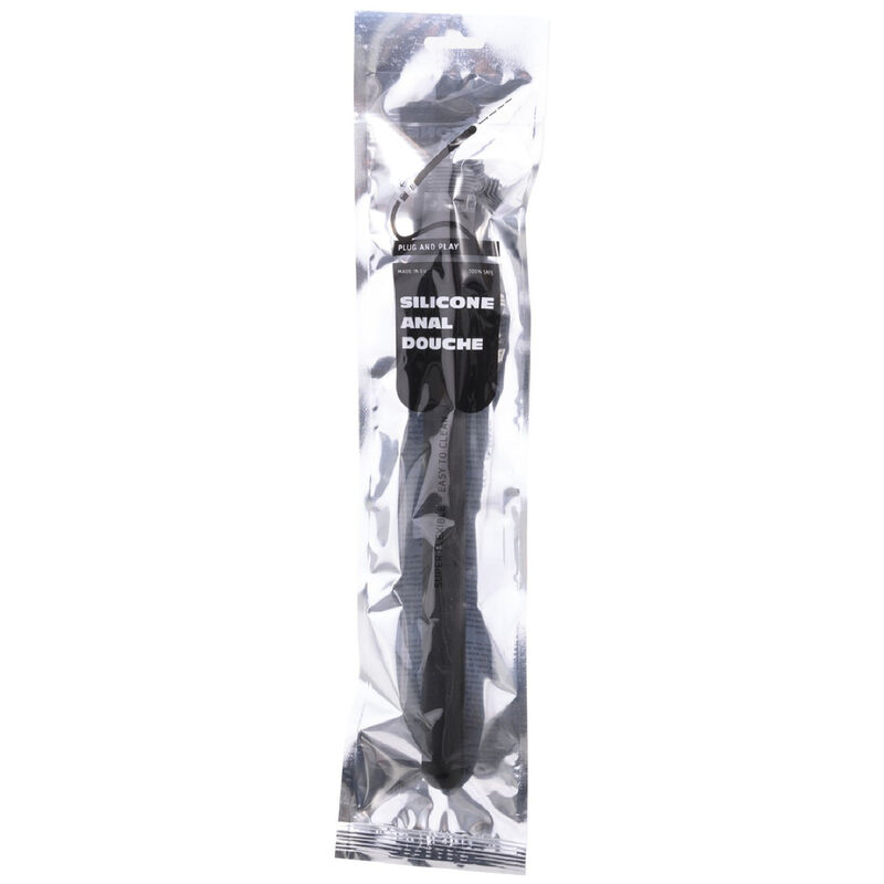 TODO O MEGA MEGA PRETO ANAL DE SILICONE DOUCHE 28,5 CM