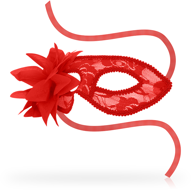 MÁSCARAS DE Renda EYEMASK E FLOR – VERMELHO