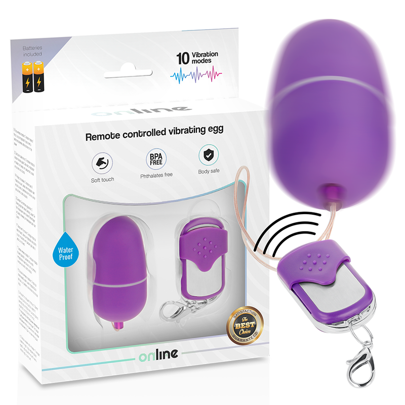 OVO VIBRANTE DE CONTROLE REMOTO ONLINE M – ROXO