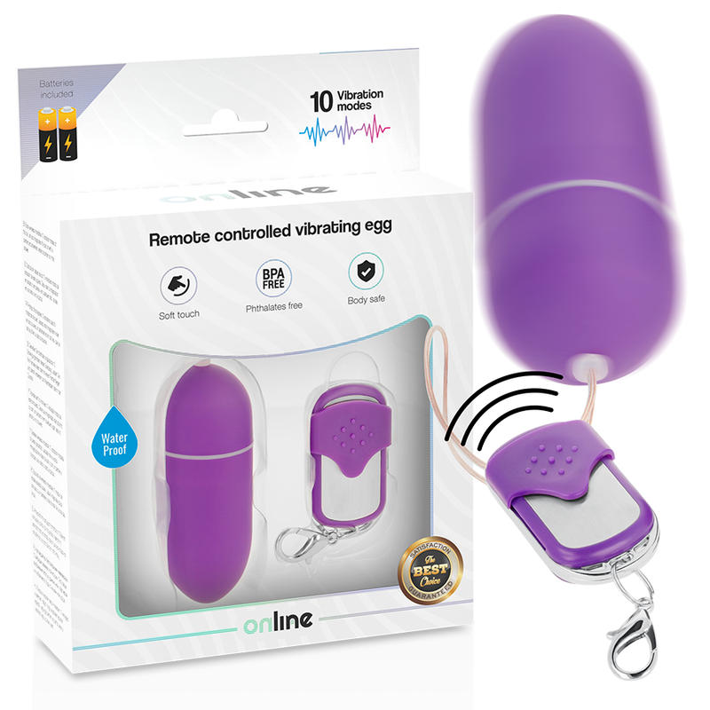 OVO VIBRANTE DE CONTROLE REMOTO ONLINE L – ROXO