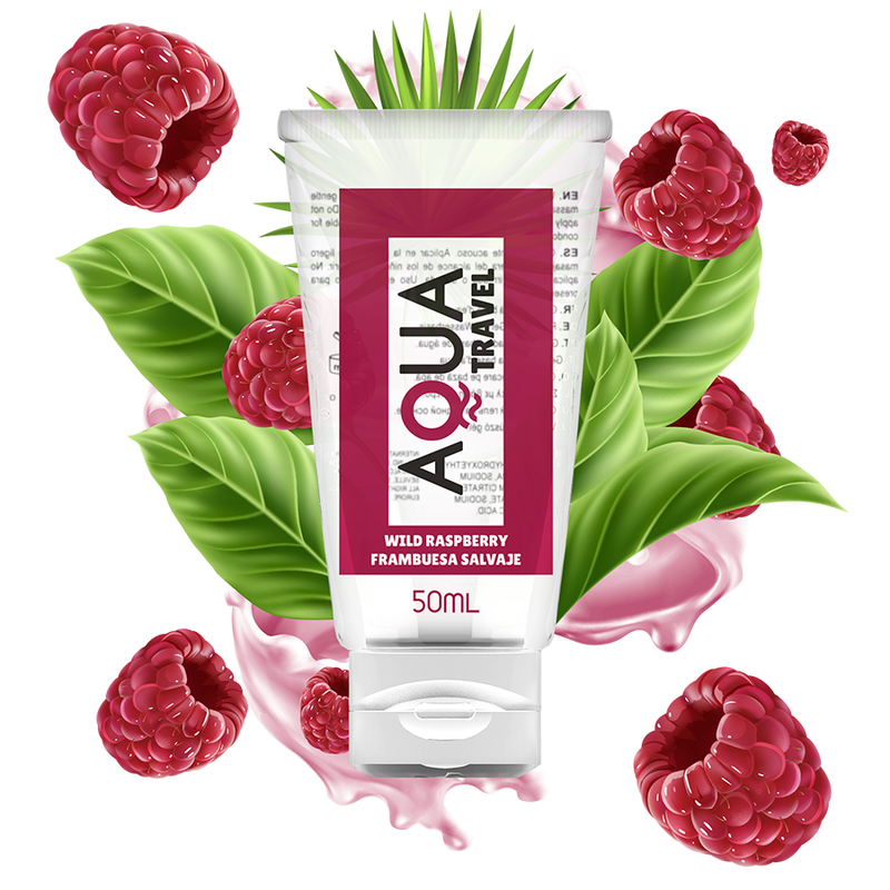 LUBRIFICANTE À BASE DE ÁGUA AQUA TRAVEL SABOR DE FRAMBOESA SELVAGEM – 50 ML