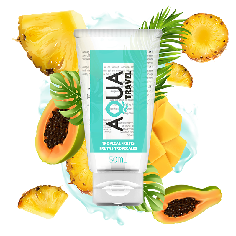 AQUA TRAVEL FLAVOR FRUTAS TROPICAIS LUBRIFICANTES À BASE DE ÁGUA – 50 ML