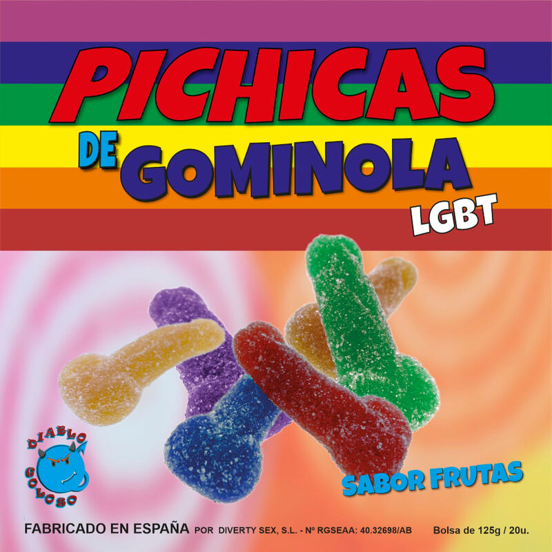 PRIDE – FRUTAS DE PÊNIS GOMA COM AÇÚCAR LGBT