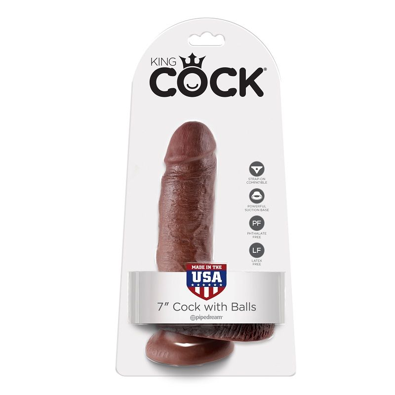 KING COCK 7″ PENE REALISTICO MARRON 17.8CM