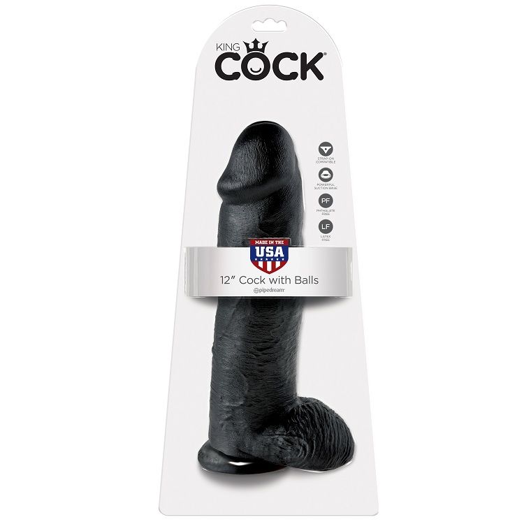 KING COCK 12″ PENE REALISTICO NEGRO 30.48 CM