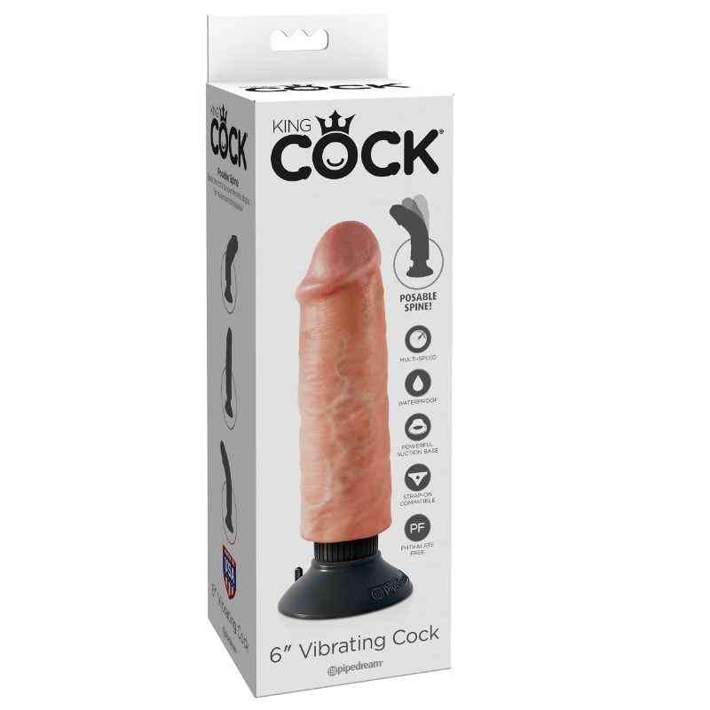 KING COCK – 6 “- 15,24 CM VIBRANTE CARNE DE GALO