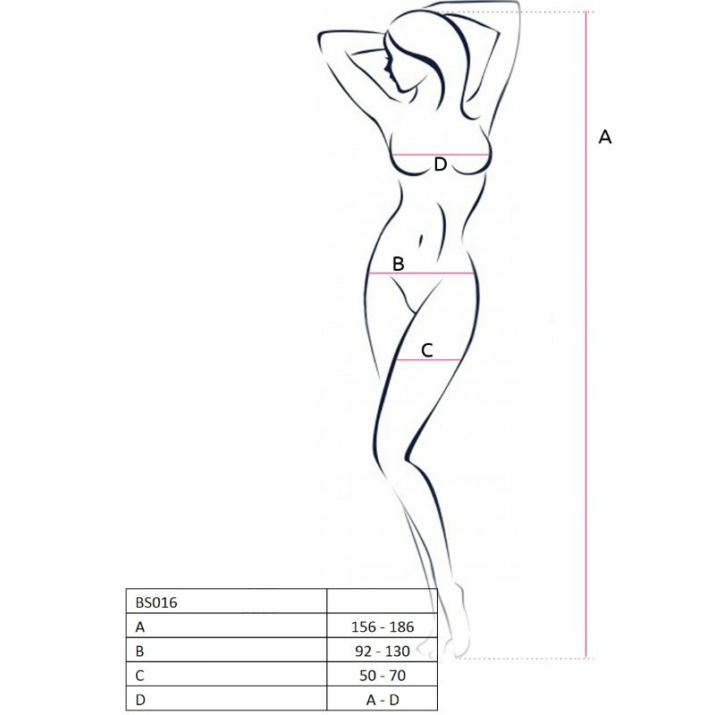 PASSION WOMAN BS016 BODYSTOCKING WHITE ONE SIZE