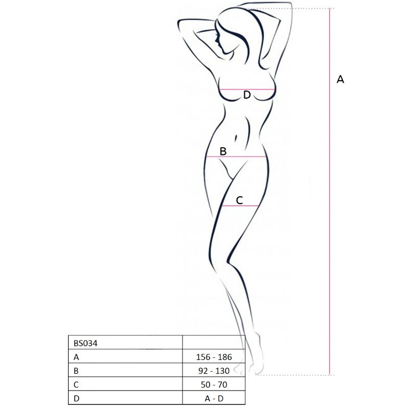 PASSION WOMAN BS034 BODYSTOCKING WHITE ONE SIZE