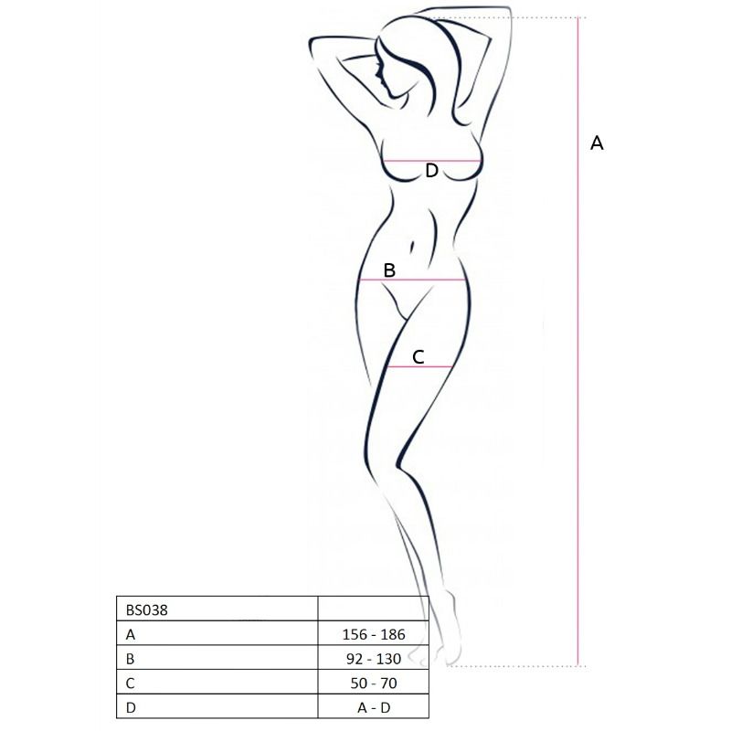 PASSION WOMAN BS038 BODYSTOCKING WHITE ONE SIZE
