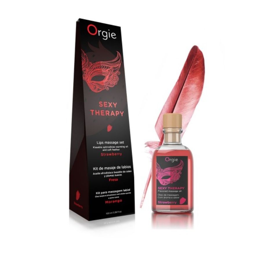 KIT DE MASSAGEM DE LÁBIOS DE ÓRGIE MORANGO