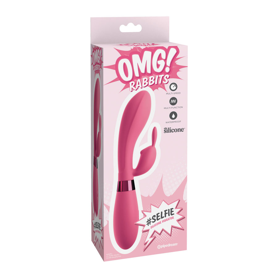 OMG SELFIE SILICONE VIBRATOR COELHO ROSA
