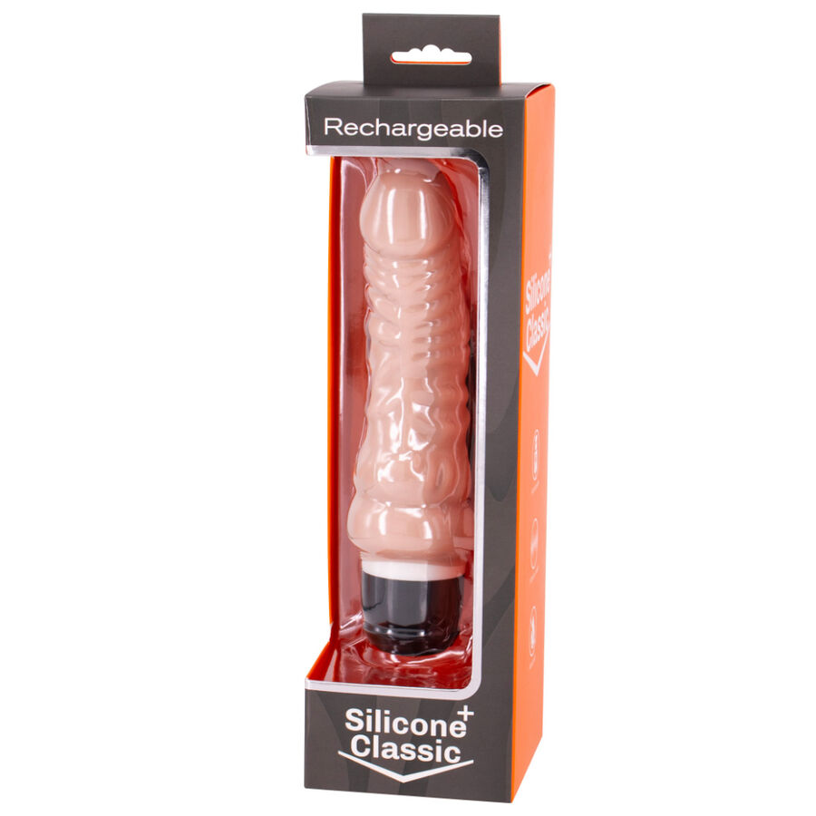 SEVÊNCIAS VIBRADOR RECARREGÁVEL NATURAL 7V 18CM