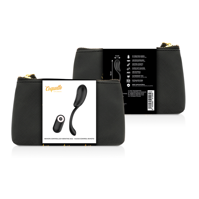 COQUETTE HUEVO CONTROLE REMOTO RECARREGÁVEL PRETO / OURO