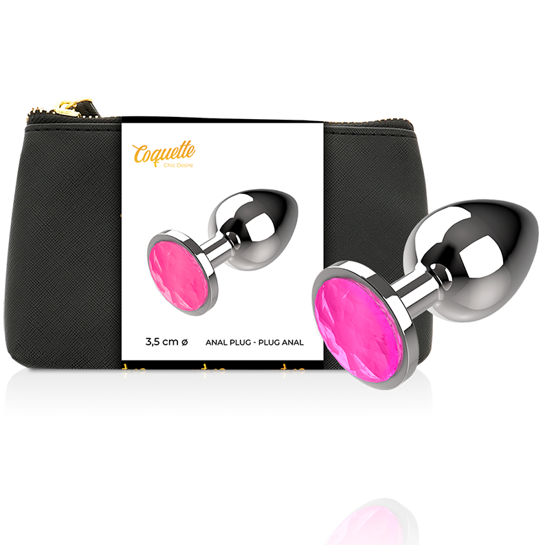 COQUETTE CHIC DESIRE ANAL PLUG METAL COR ROSA TAMANHO M 3,5 X 8 CM
