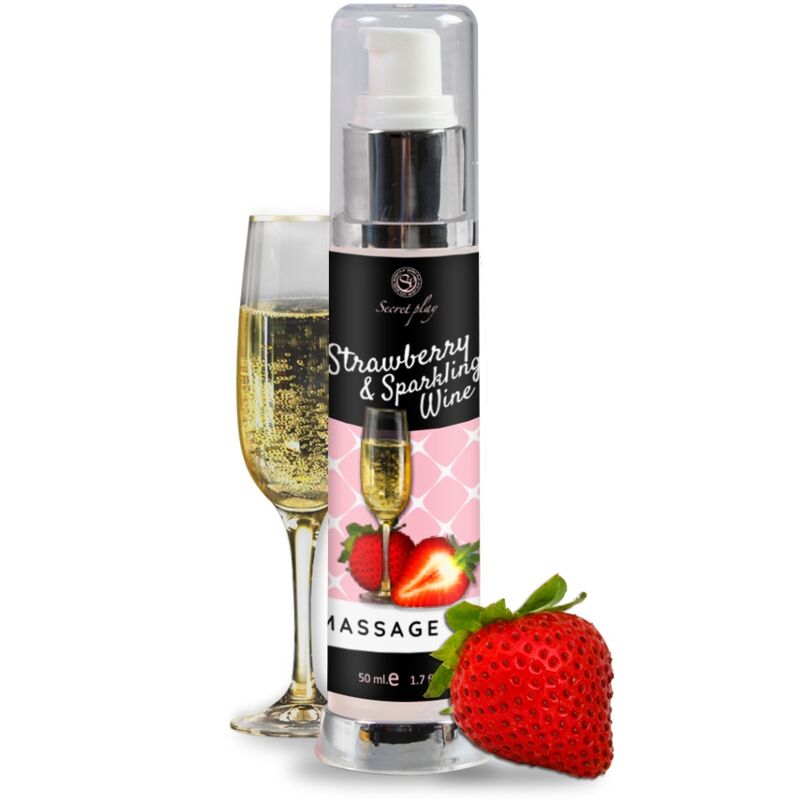 SECRETPLAY STRAWBERRY  CAVA MASSAGE OIL 50 ML