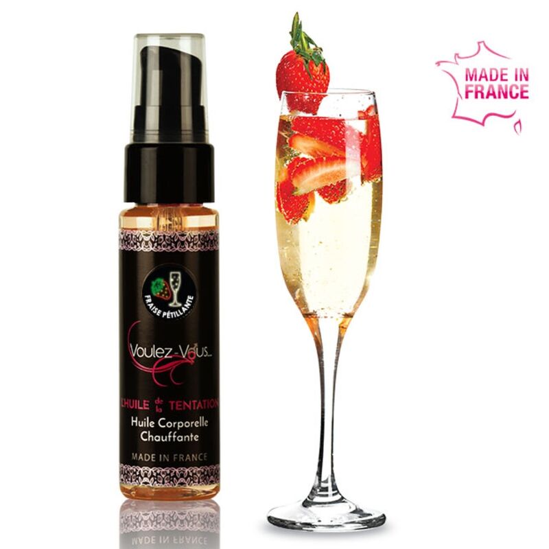 VOULEZ-VOUS ÓLEO DE AQUECIMENTO DO CORPO – CAVA COM MORANGOS 35 ML