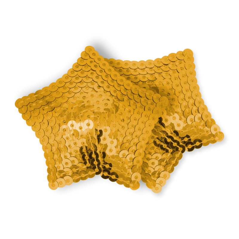 OHMAMA FETISH – GOLDEN SEQUINED STAR NIPPLES COVERS