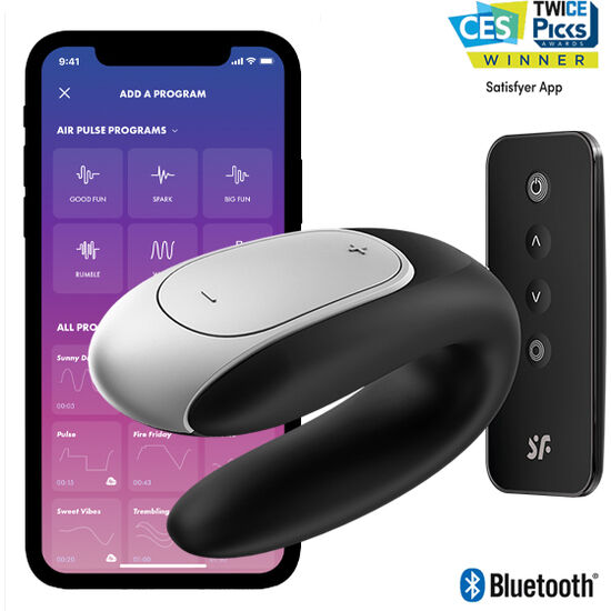 SATISFYER DOUBLE FUN PARTNER VIBRATOR – PRETO