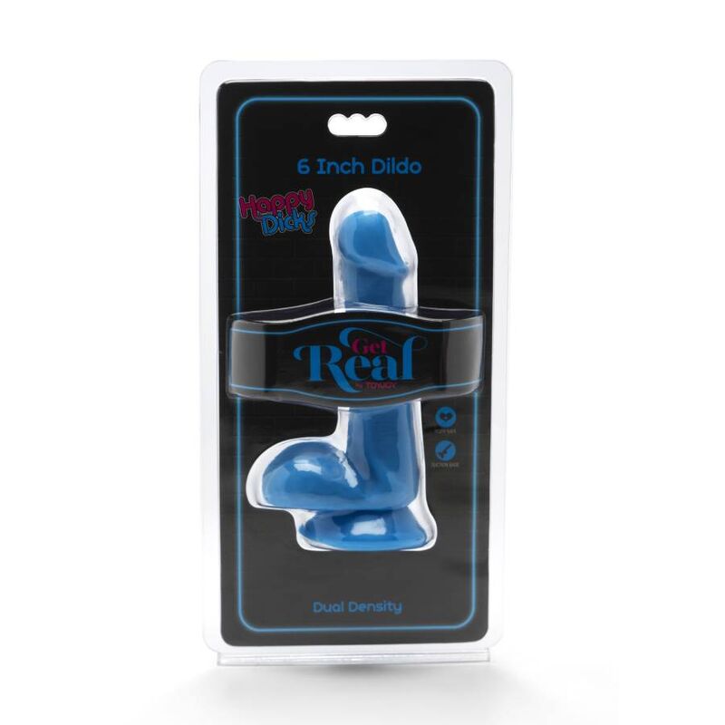 Caia na Real – HAPPY DICKS DILDO 12 CM BOLAS AZUIS