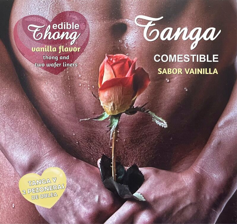HOTFLOWERS – WAFER THONG AND 2 NIPPLE PADDERS VANILLA FLAVOR /es/pt/en/fr/it/