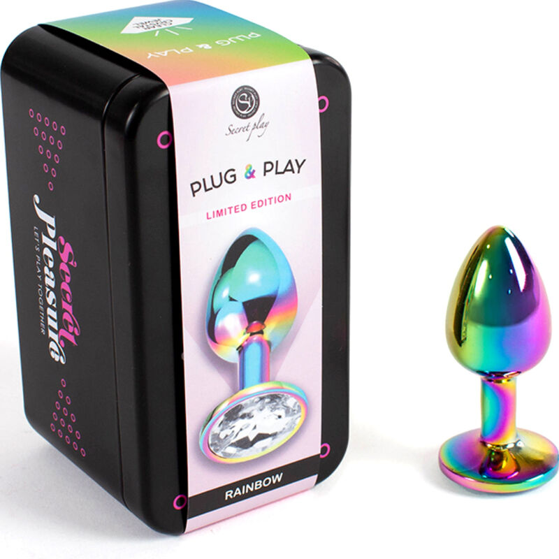 SECRET PLAY – METAL BUTT PLUG ARCO-ÍRIS TAMANHO PEQUENO 7 CM