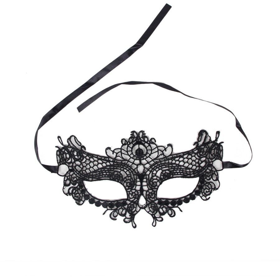 QUEEN LINGERIE BLACK LACE MASK ONE SIZE